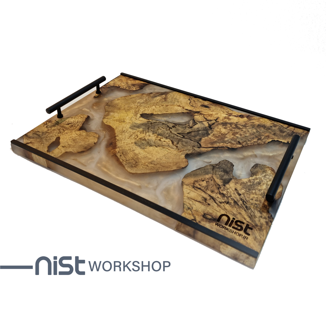 سینی چوب و رزین مدل ممرز اسموکی با کد MS_smok0001_1