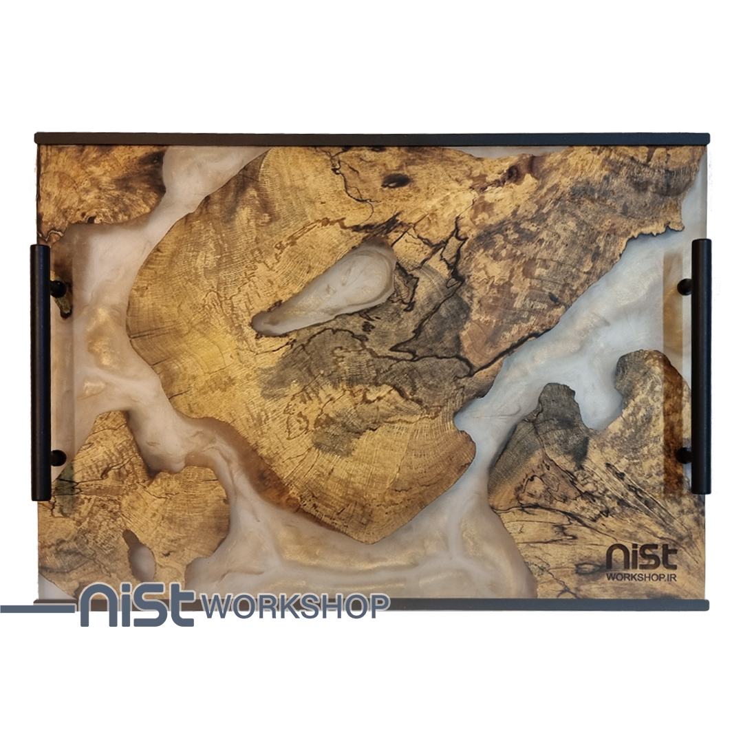 سینی چوب و رزین مدل ممرز اسموکی با کد MS_smok0001_2