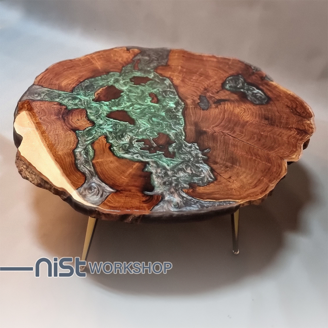 میز جلو مبل طرح سنجد سبز