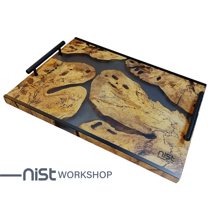 سینی چوب و رزین مدل ممرز دودی-01