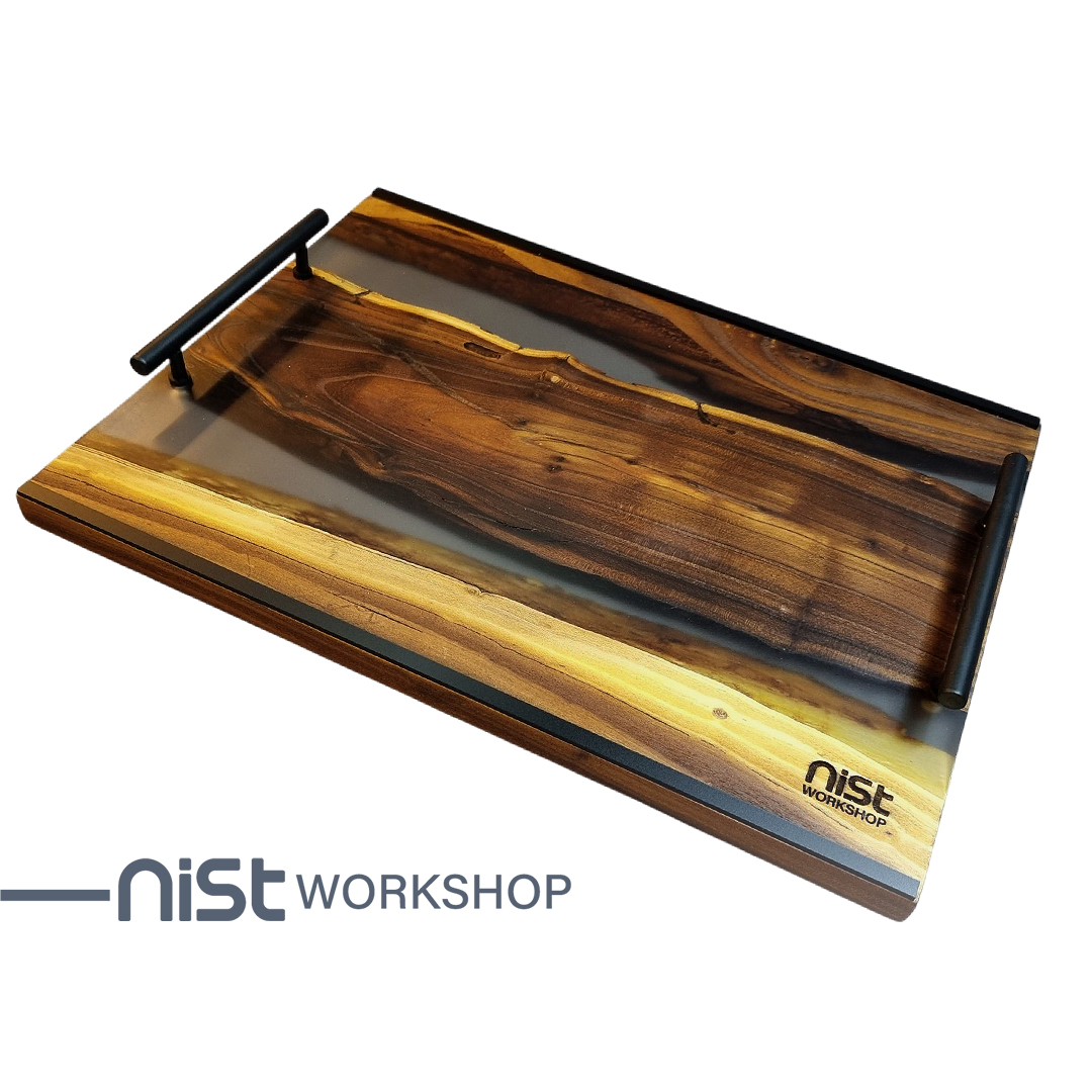 سینی چوب و رزین مدل سنجد دودی کد 002-01