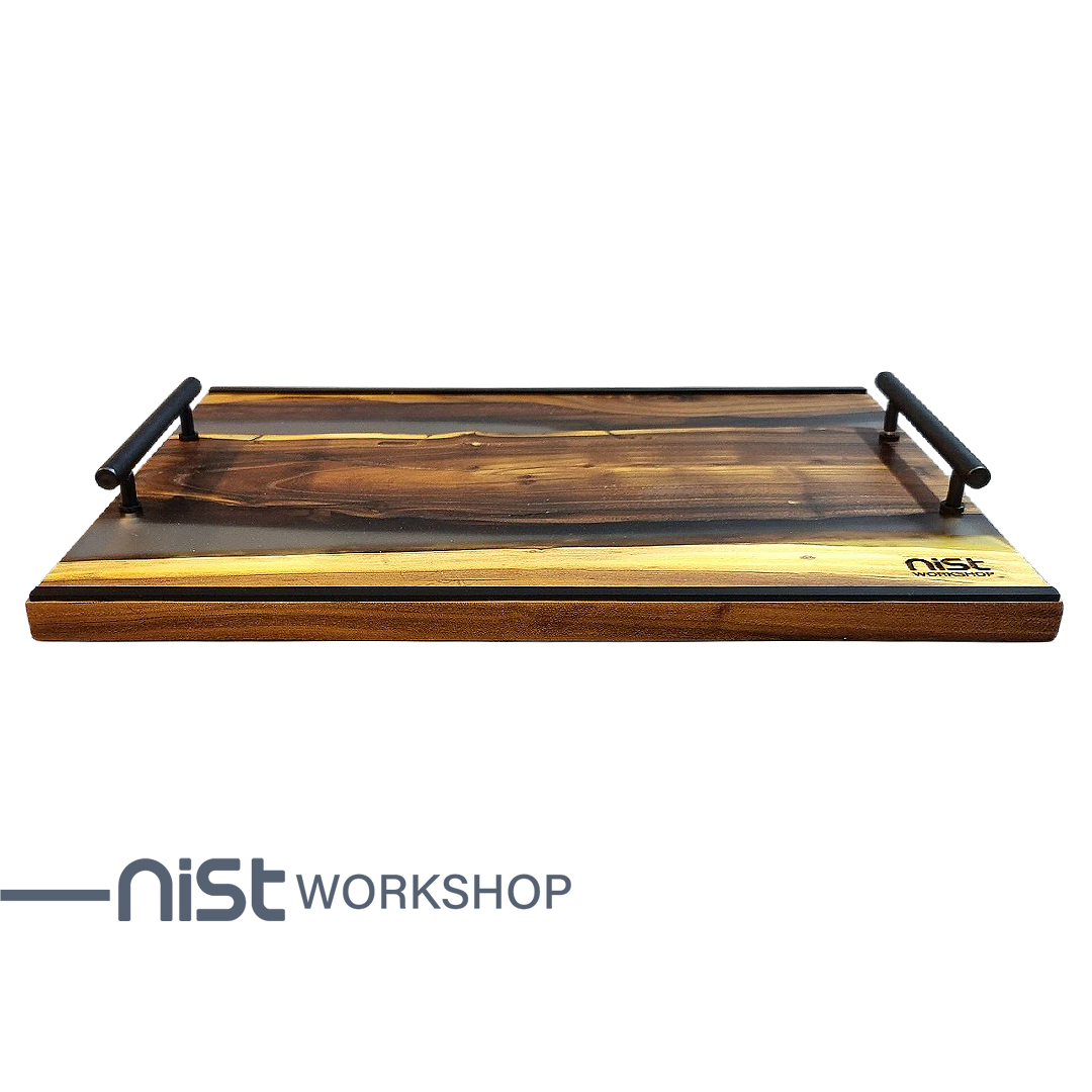 سینی چوب و رزین مدل سنجد دودی کد 002-04