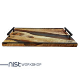 سینی چوب و رزین مدل توسکا دودی _کد 002-04