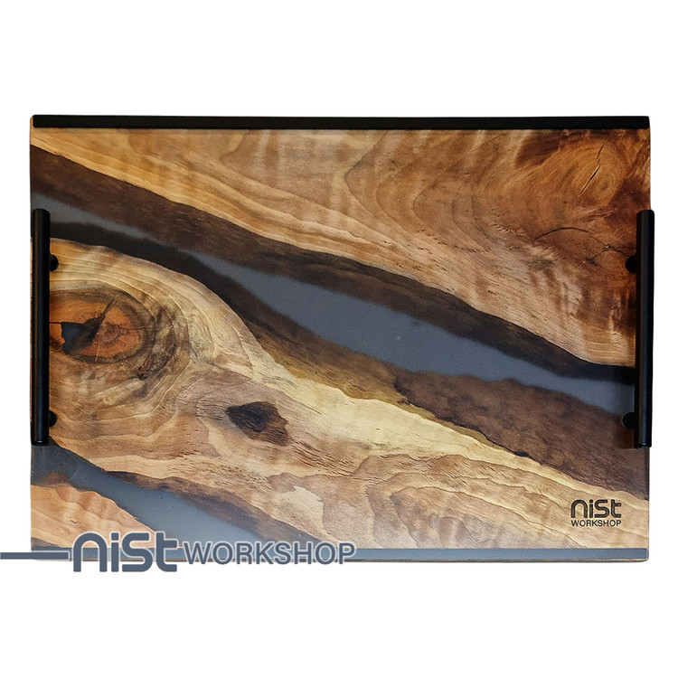 سینی چوب و رزین مدل توسکا دودی _کد 002-03