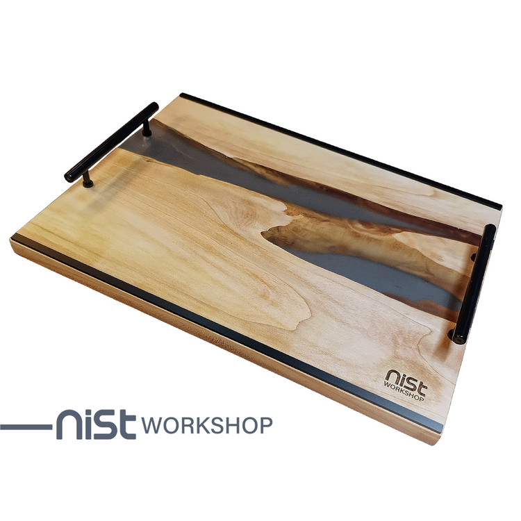 سینی چوب و رزین مدل توسکا دودی _کد 003-01