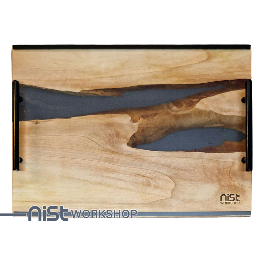 سینی چوب و رزین مدل توسکا دودی _کد 003-03