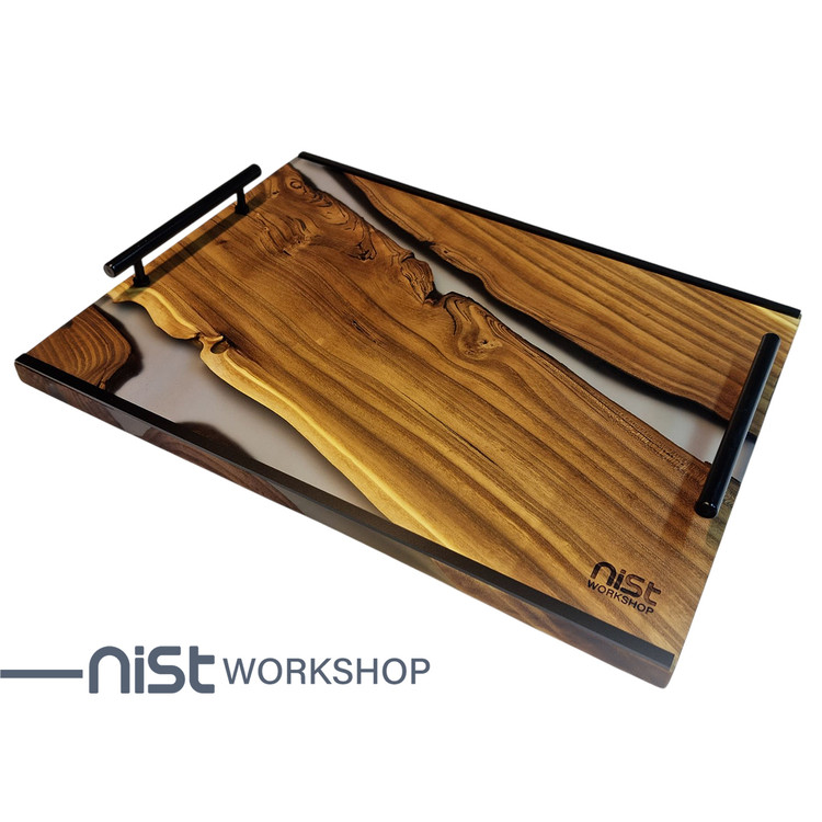 سینی چوب و رزین مدل سنجد دودی کد 003-01