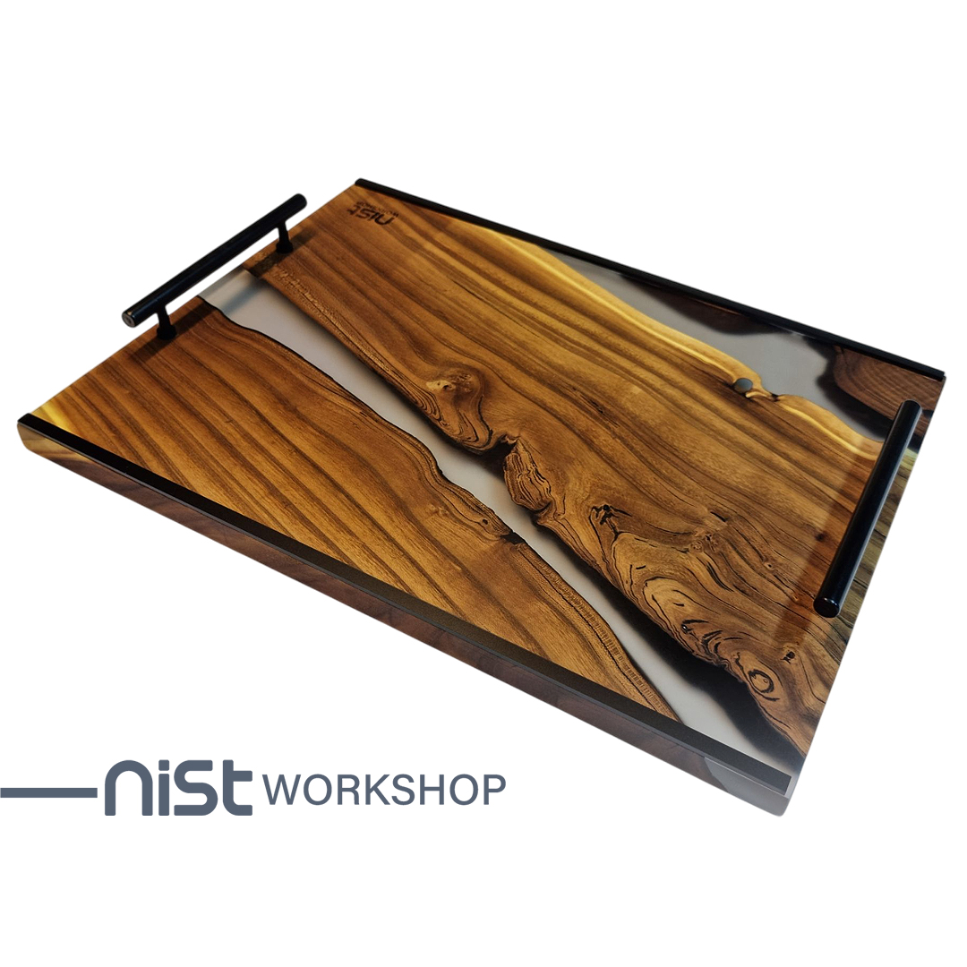 سینی چوب و رزین مدل سنجد دودی کد 003-03