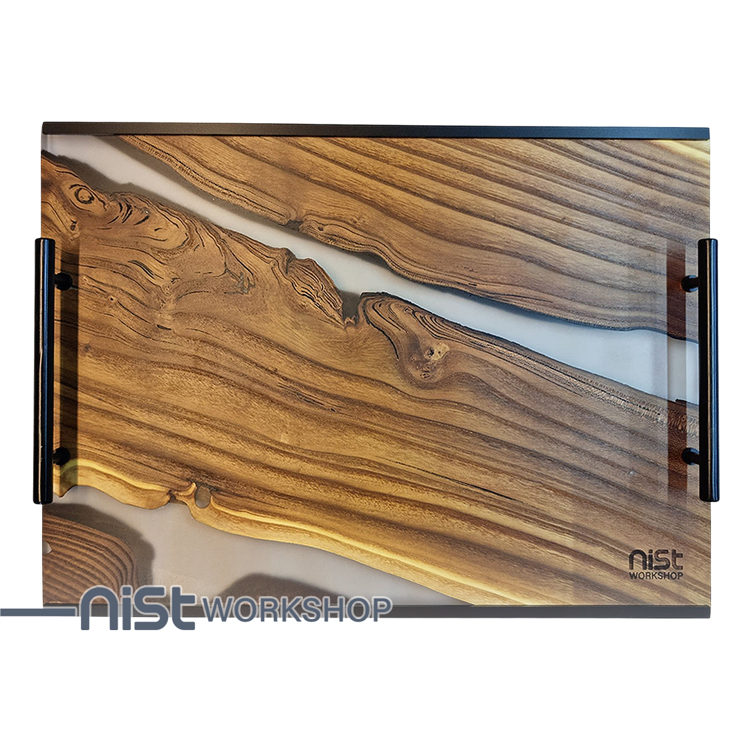 سینی چوب و رزین مدل سنجد دودی کد 003-02