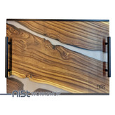 سینی چوب و رزین مدل سنجد دودی کد 003-02