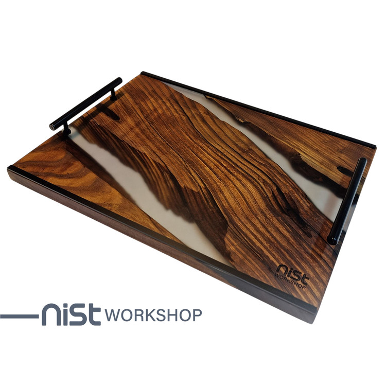 سینی چوب و رزین مدل سنجد دودی کد 005-01