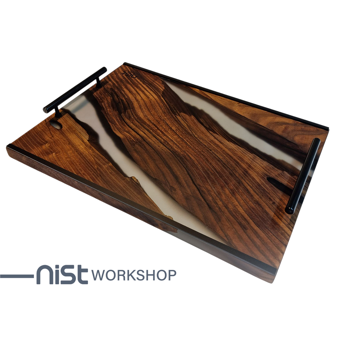 سینی چوب و رزین مدل سنجد دودی کد 005-02