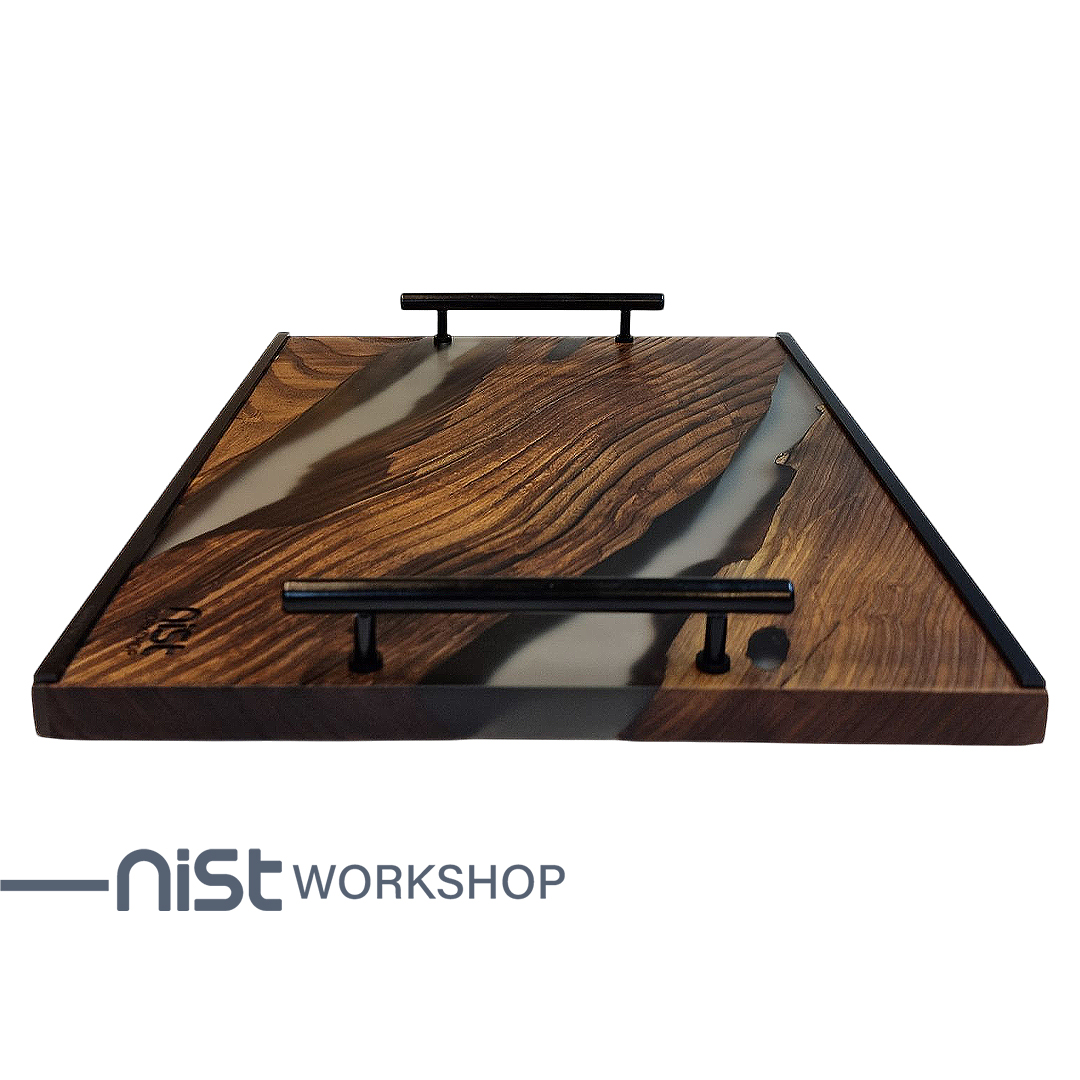 سینی چوب و رزین مدل سنجد دودی کد 005-04