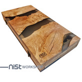 تخته نرد کلاسیک چوبی و رزینی مدل توسکا دودی جنگلی کد TN_tooska0002 -02