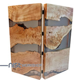 تخته نرد کلاسیک چوبی و رزینی مدل توسکا دودی جنگلی کد TN_tooska0002 -04