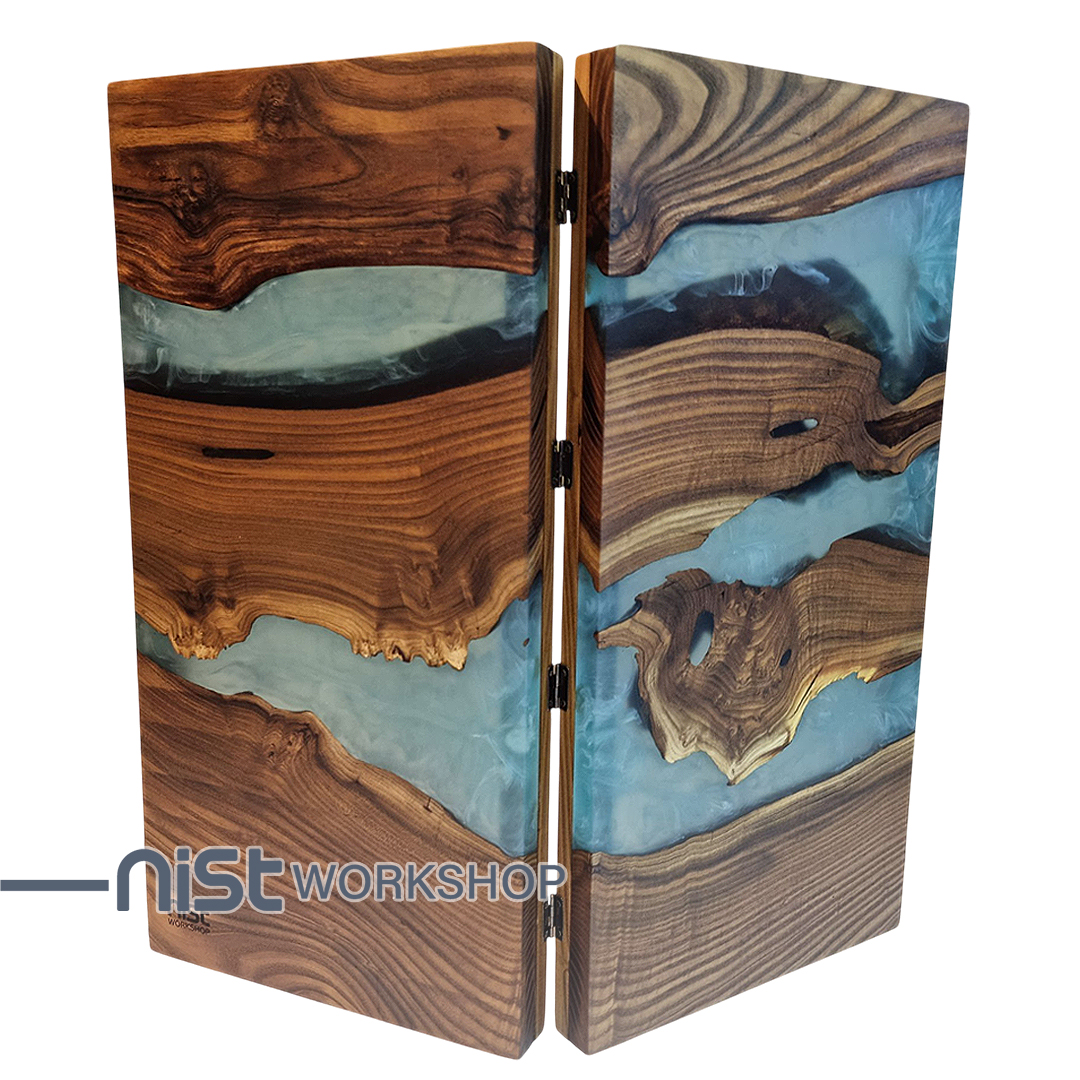 تخته نرد کلاسیک چوبی و رزینی مدل سنجد-04