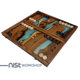 تخته نرد کلاسیک چوبی و رزینی مدل سنجد-06